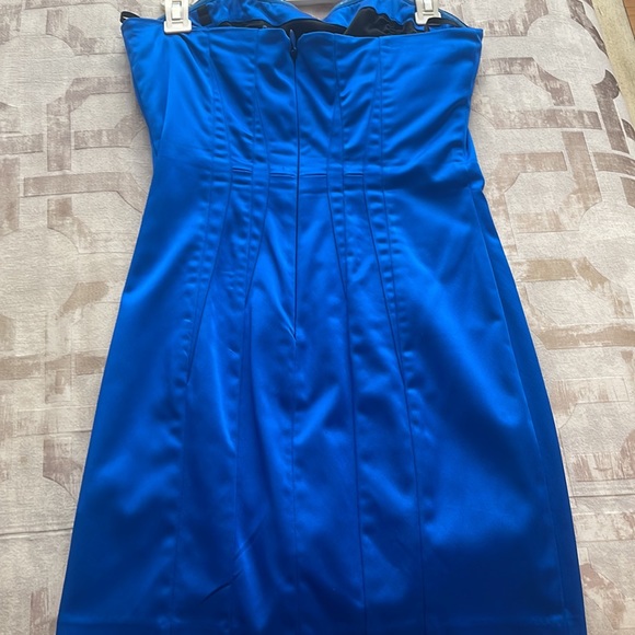 Royal blue satin corset dress - Picture 2 of 2
